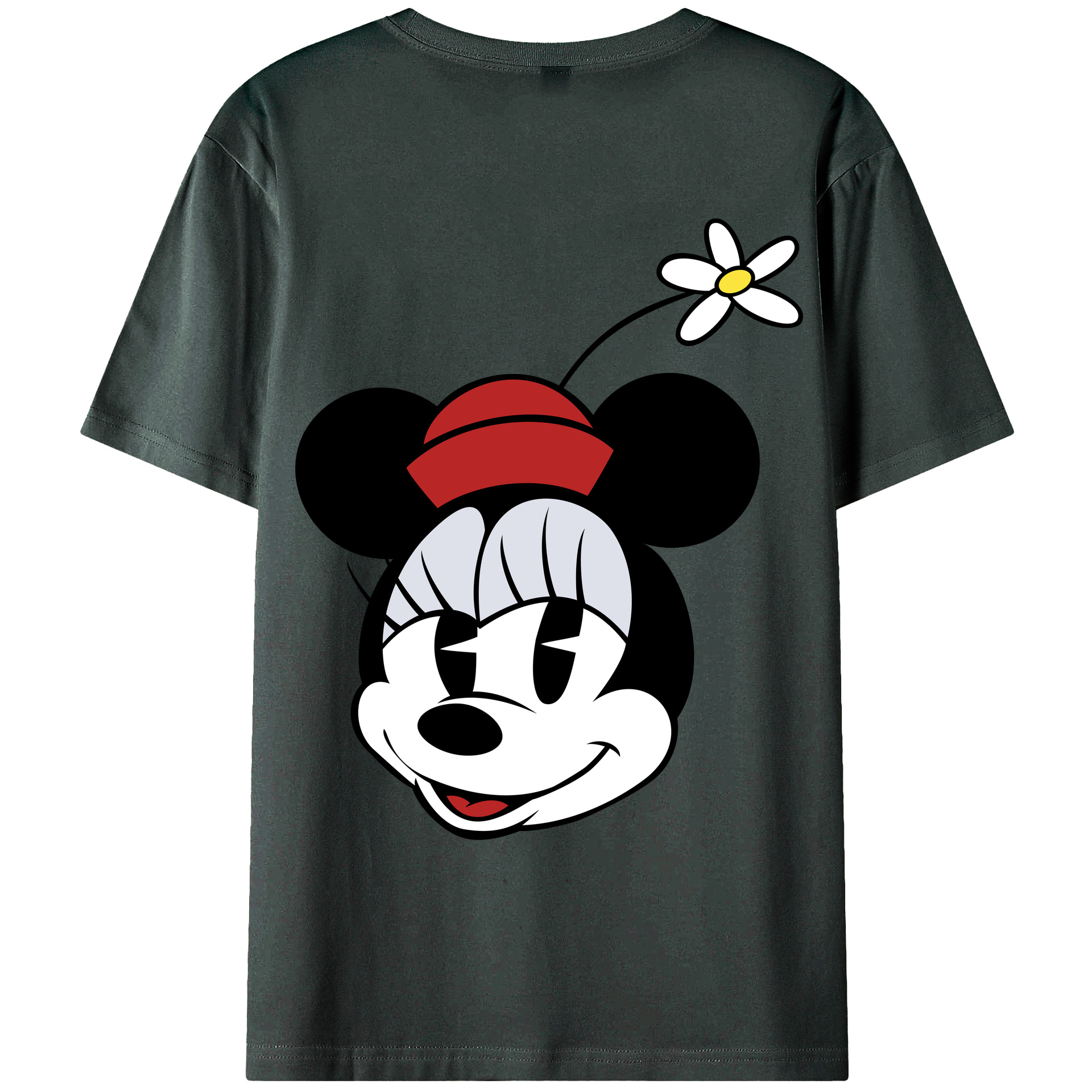 ミッキーマウス Mickey Mouse 綿100％ メンズ半袖Tシャツ（バックプリント） 通気性